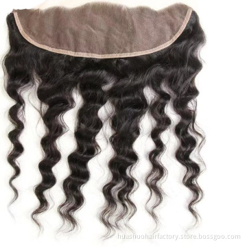 Huashuo 50% OFF Human Hair Lace Natural Frontal Piece, Indian Wavy Frontal, Ear To Ear 13 x 4  13*6 Thin Skin Lace Frontals